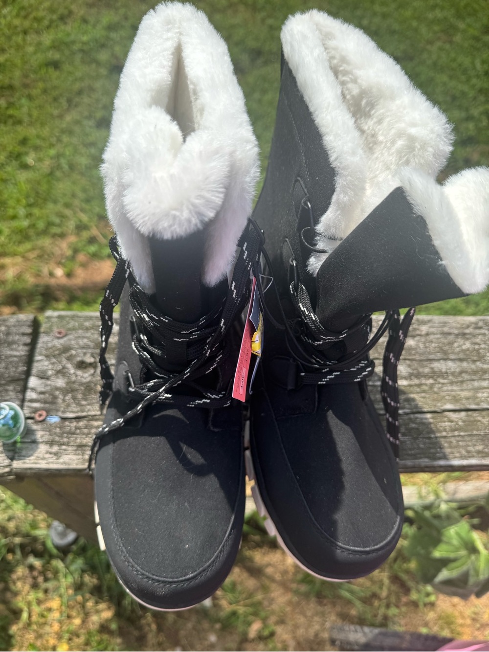 Women's Black Faux-Fur Lined Winter Ankle Boots